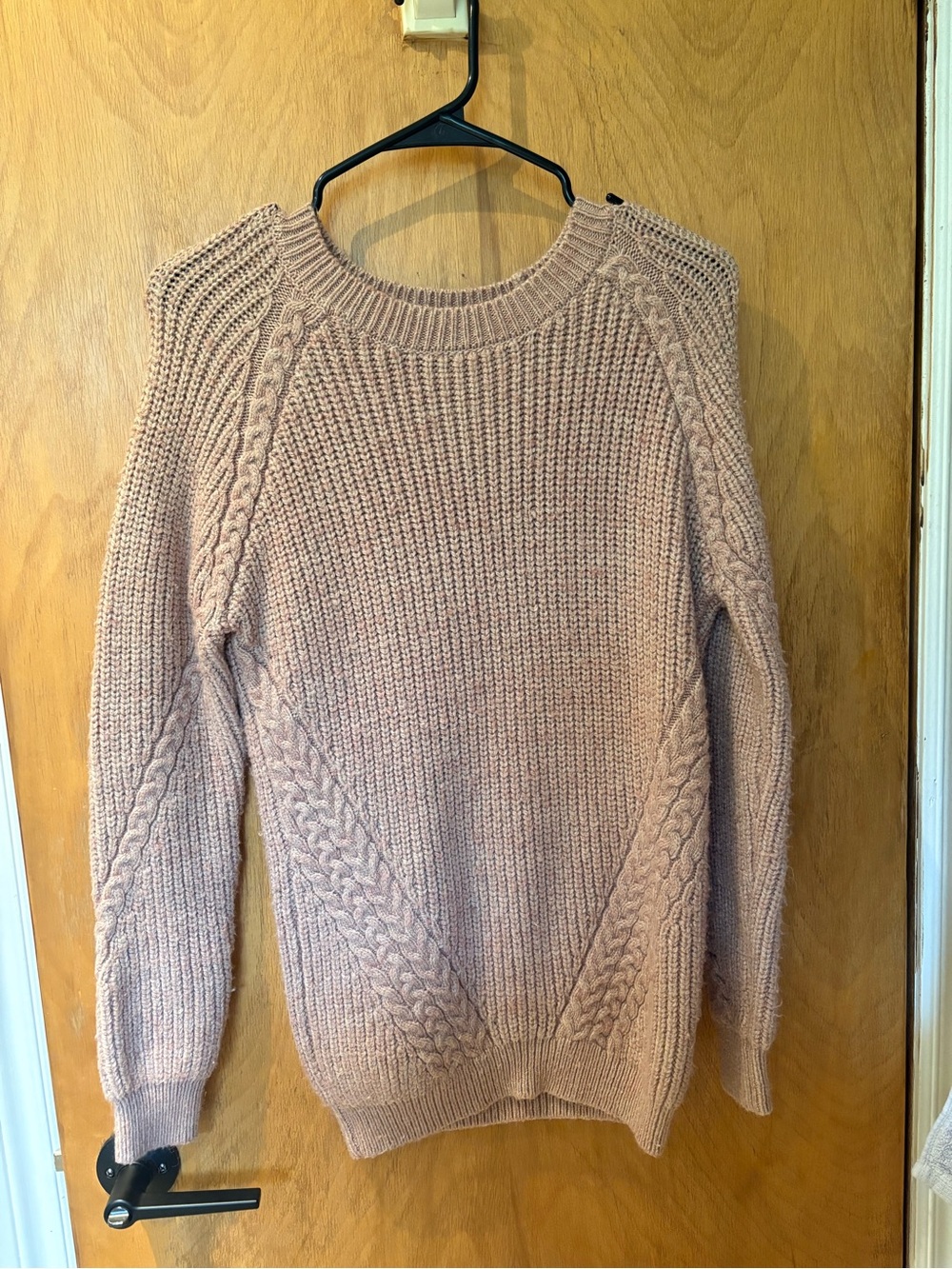 Ardene Cable Knit Crew Sweater - Blush Pink